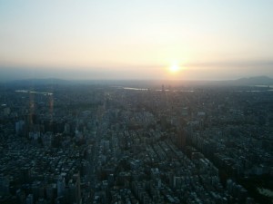 Coucher de soleil depuis la Taipei 101