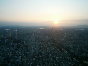 Coucher de soleil depuis la Taipei 101